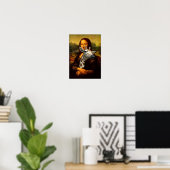Mona Lisa maakt zich zorgen over Giraffes Poster (Thuiskantoor)