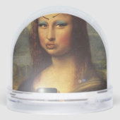 Mona Lisa making a funny face with makeup funny Sneeuwbol (Achterkant)