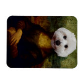 Mona Lisa Maltese hond die Flexible Magnet schilde Magneet (Horizontaal)