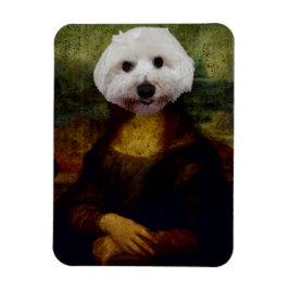 Mona Lisa Maltese hond die Flexible Magnet schilde Magneet