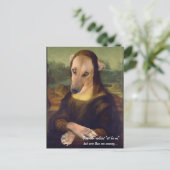 Mona Lisa Meme Grappige Hond Foto Briefkaart (Staand voorkant)