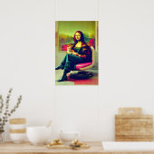 Mona Lisa Meme Pop Art  Poster (Keuken)
