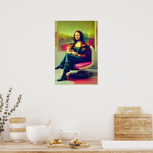 Mona Lisa Meme Pop Art  Poster (Keuken)