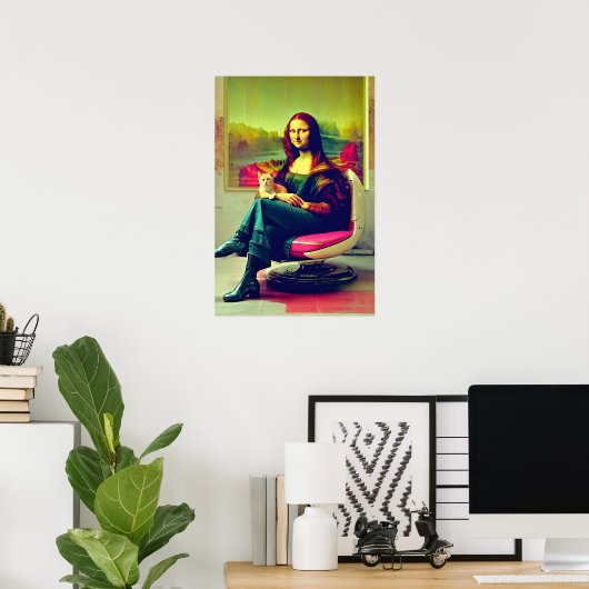 Mona Lisa Meme Pop Art  Poster (Thuiskantoor)