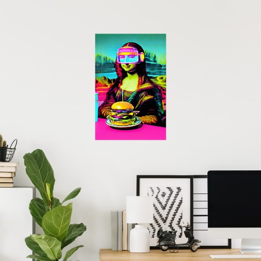 Mona Lisa Meme Pop Art  Poster (Thuiskantoor)