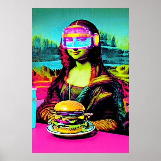Mona Lisa Meme Pop Art  Poster (Voorkant)