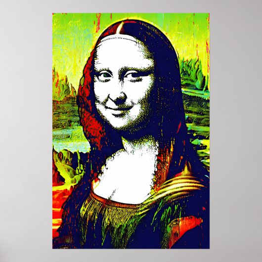 Mona Lisa Meme Pop Art Poster (Voorkant)