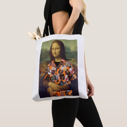 Mona Lisa met 40th Reunion T-shirt canvas tas (Dichtbij)