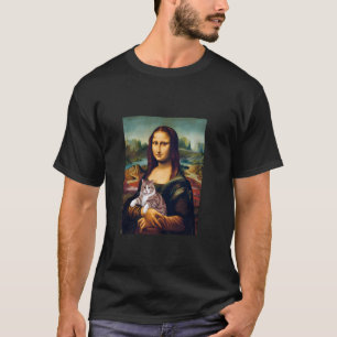 Mona Lisa met Amerikaanse Korthaar Kattenliefhebbe T-shirt