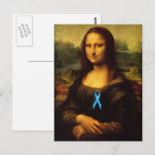Mona Lisa met blauw lintje Briefkaart (Voorkant / Achterkant)