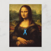 Mona Lisa met blauw lintje Briefkaart (Voorkant)