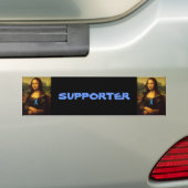 Mona Lisa met blauw lintje Bumpersticker (Op auto)