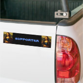 Mona Lisa met blauw lintje Bumpersticker (Op Truck)