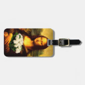 Mona Lisa met bruine rozen Bagagelabel (Voorkant horizontaal)