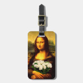 Mona Lisa met bruine rozen Bagagelabel (Voorkant verticaal)