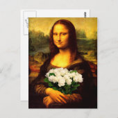 Mona Lisa met bruine rozen Briefkaart (Voorkant / Achterkant)