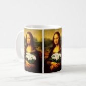 Mona Lisa met bruine rozen Koffiemok (Voorkant links)