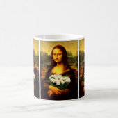 Mona Lisa met bruine rozen Koffiemok (Center)
