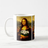 Mona Lisa met bruine rozen Koffiemok (Links)