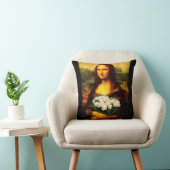 Mona Lisa met bruine rozen Kussen (Stoel)