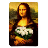 Mona Lisa met bruine rozen Magneet (Verticaal)