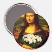 Mona Lisa met bruine rozen Magneet (Voorkant / Achterkant)