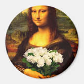 Mona Lisa met bruine rozen Magneet (Voorkant)