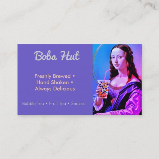 Mona Lisa met Bubble Tea Visitekaartje (Voorkant)