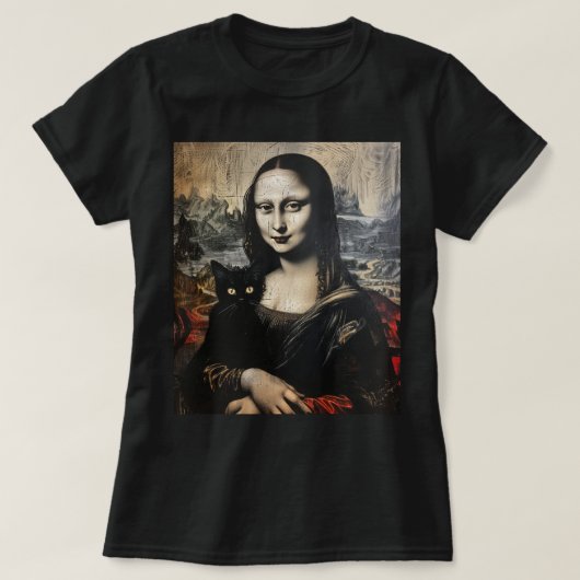 Mona Lisa met Cat T-shirt (Design voorkant)