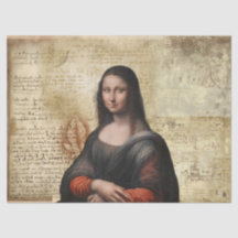 Mona Lisa met da Vinci Notities Weefselpapier