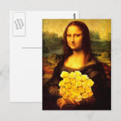 Mona Lisa met een bolletje gele rozen Briefkaart (Voorkant / Achterkant)