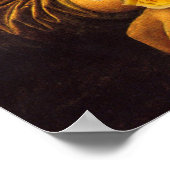 Mona Lisa met een bolletje gele rozen Poster (Hoek)