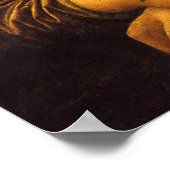 Mona Lisa met een bolling van roze rozen Poster (Hoek)