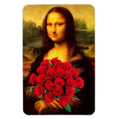 Mona Lisa met een eenhoevige rode rozen Magneet (Verticaal)
