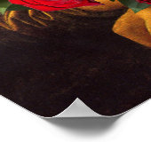 Mona Lisa met een eenhoevige rode rozen Poster (Hoek)