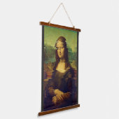 Mona Lisa met een glitch Hangend Wandkleed (Gebogen)