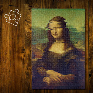 Mona Lisa met een glitch Legpuzzel