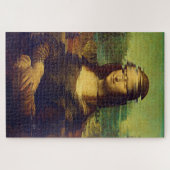 Mona Lisa met een glitch Legpuzzel (Horizontaal)