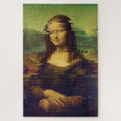 Mona Lisa met een glitch Legpuzzel (Verticaal)