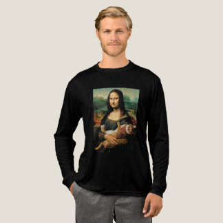 Mona Lisa met een kat in haar armen Tri-Blend Shirt