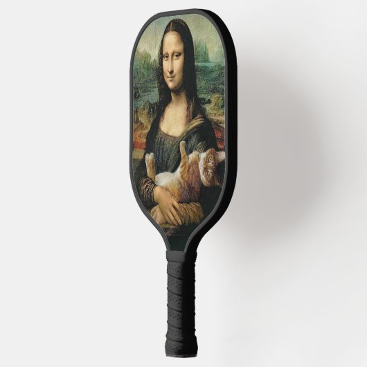 Mona Lisa met een kat Leonardo da Vinci Pickleball Paddle (Links)