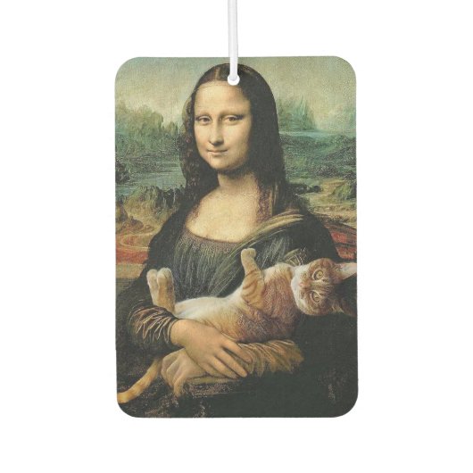 Mona Lisa met een kat Luchtverfrisser (Voorkant)