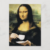 Mona Lisa met een kopje thee Leonardo da Vinci Briefkaart (Voorkant)