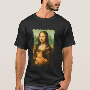 Mona Lisa Met een Lachende Kat Grappig en dwaas T-shirt