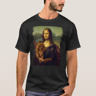Mona Lisa met een poedel Houden Cute Dog Art Parod T-shirt