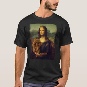 Mona Lisa met een poedel Houden Cute Dog Art Parod T-shirt