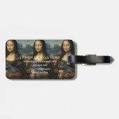 Mona Lisa met elegante grijze kat                 Bagagelabel (Achterkant horizontaal)