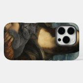 Mona Lisa met elegante grijze kat Case-Mate iPhone Case (Achterkant (horizontaal))