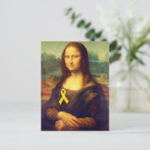 Mona Lisa met geel lintje Briefkaart (Staand voorkant)