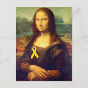 Mona Lisa met geel lintje Briefkaart